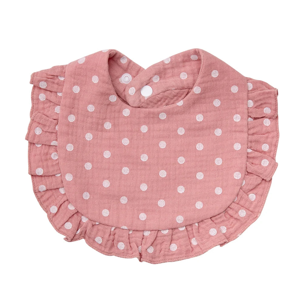 Flower Print Baby Bibs With Adjustable Snap Towel Burp Cloths