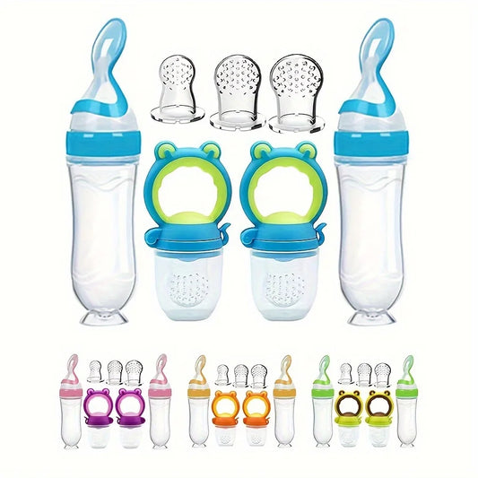 Roroy 7 Piece Baby Feeding Set With Silicone Bottles Nipples