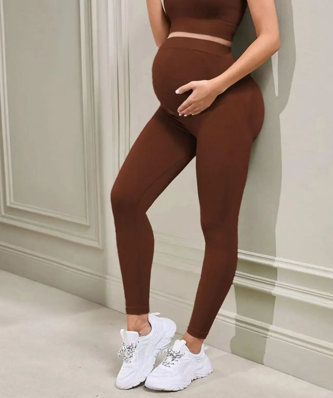NONECN Maternity Yoga Pants Belly Support Leggings