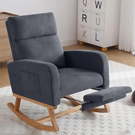 DAFIFY Teddy Rocker Glider Rocking Chair For Nursery High Back