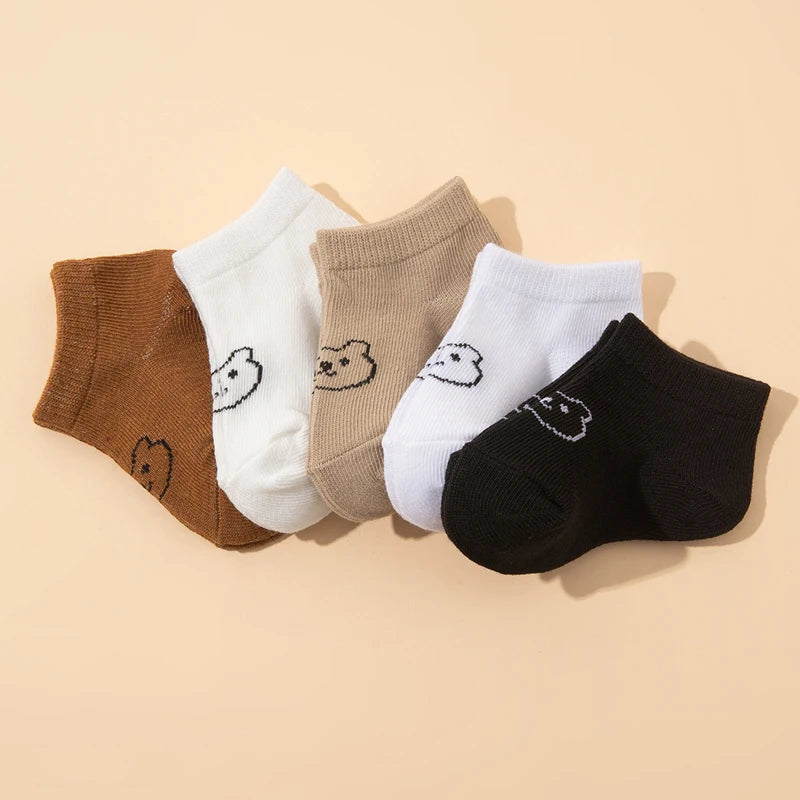 Bear Pattern Baby Socks Set Soft Unisex For Newborns