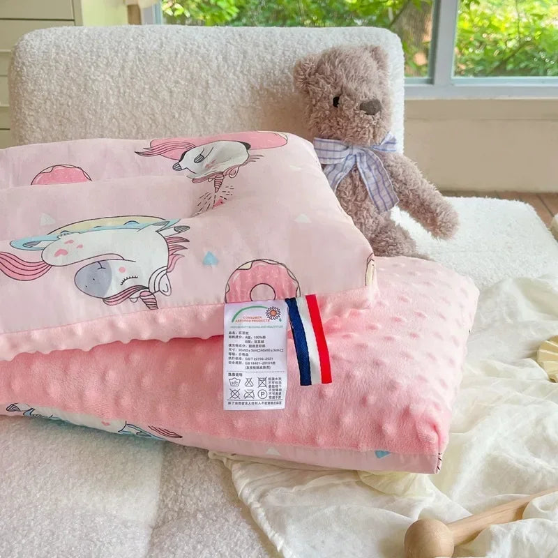 Soft Velvet Baby Pillow for Newborn Sleep and Head Support