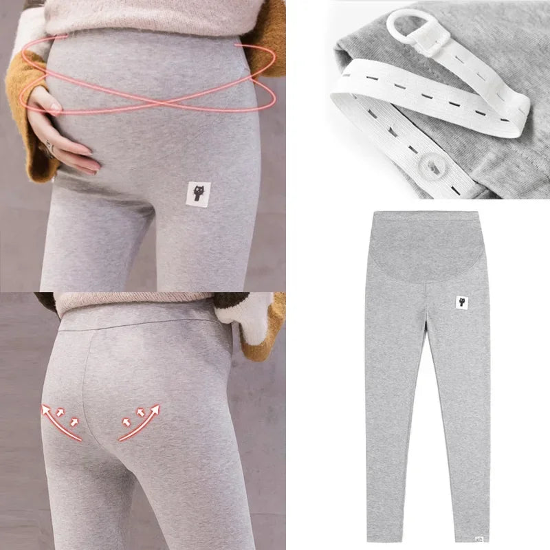 Maternity Leggings With Adjustable Waist For Pregnant Women Soft Slim
