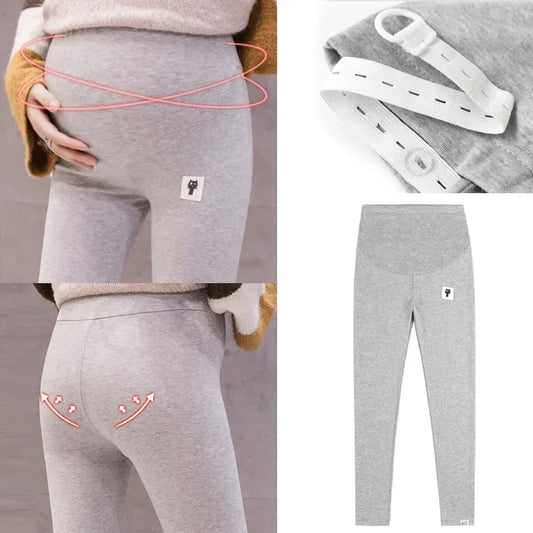 Maternity Leggings With Adjustable Waist For Pregnant Women Soft Slim