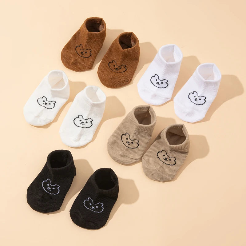 Bear Pattern Baby Socks Set Soft Unisex For Newborns