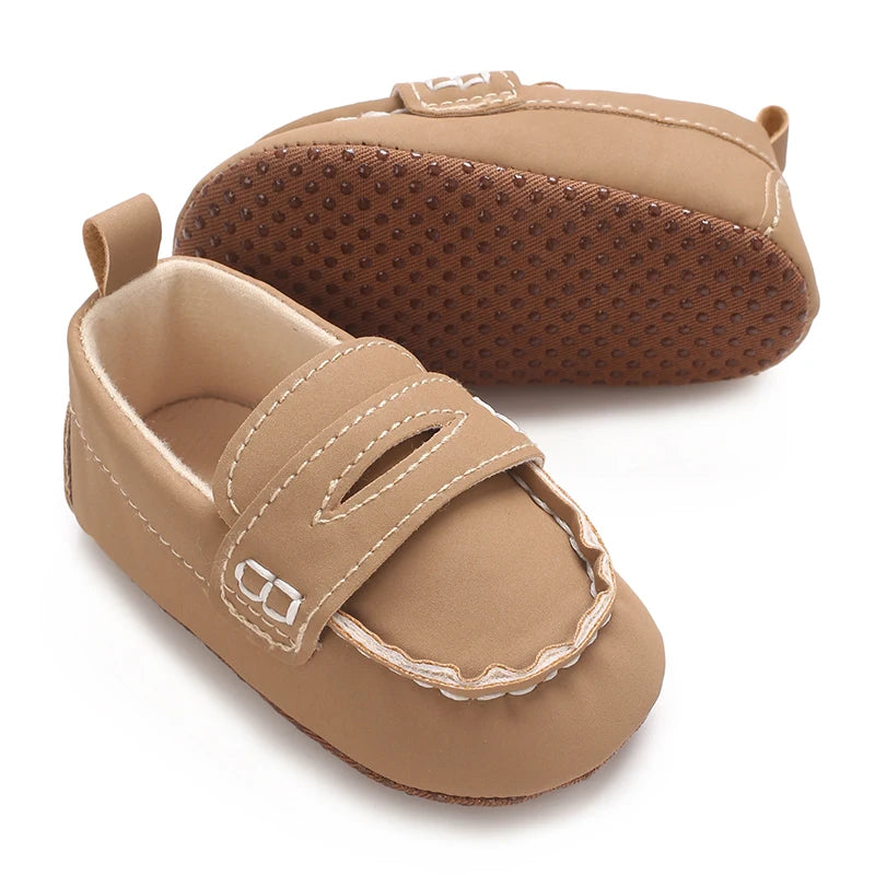 Samita Leather Infant Crib Shoes For Baby Boys Antislip Moccasins