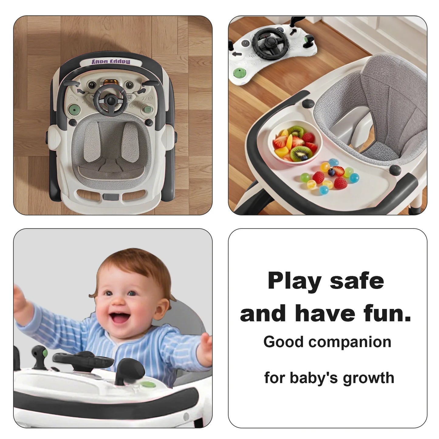Multifunctional Baby Walker With Sunshade And Anti-Rollover Stroller