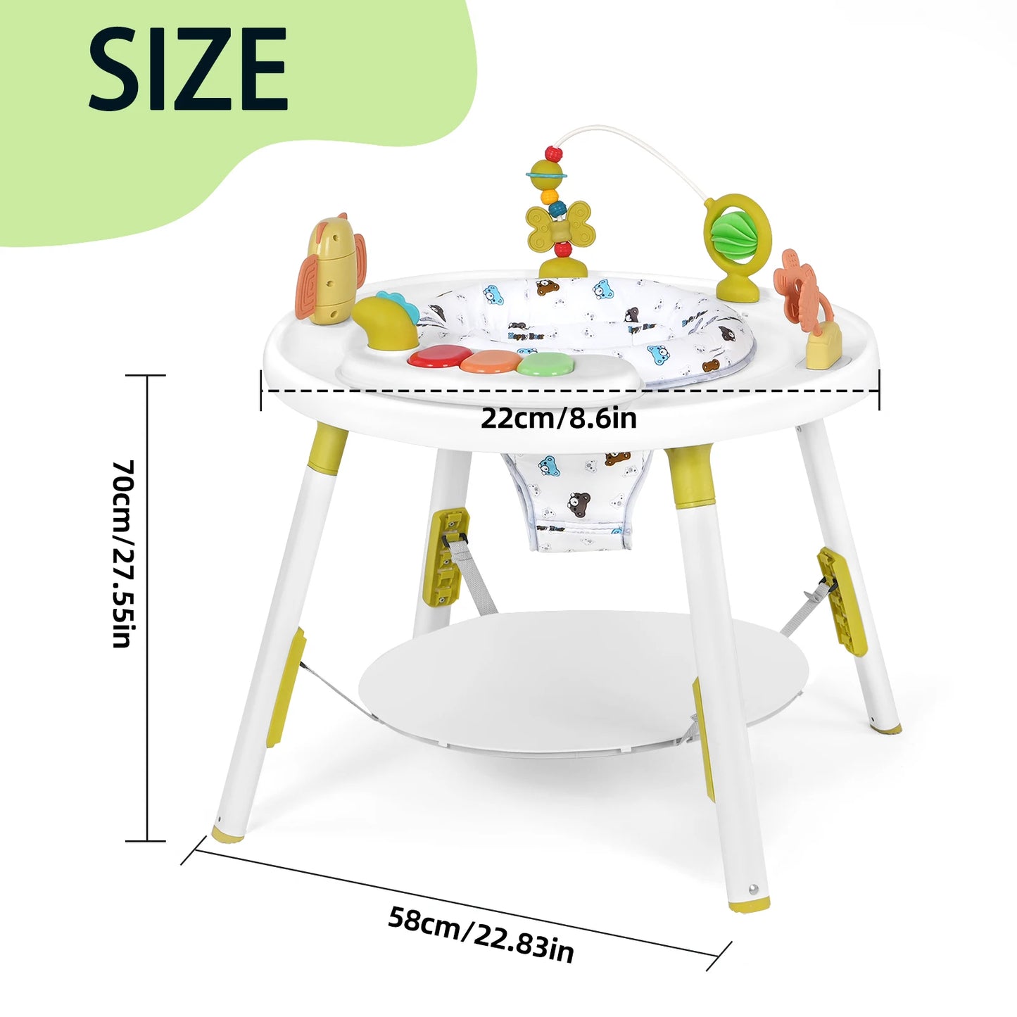 Multi Functional 3 In 1 Adjustable Height Baby Play Center With Removable Toys