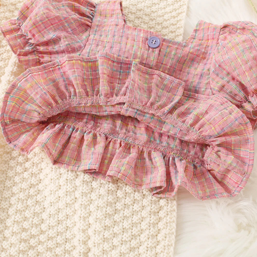 Cotton Bubble Sleeve Top And Shorts Set For Girls Style
