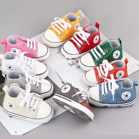 Unisex Baby Canvas Sneakers First Walkers Soft Sole Non Slip