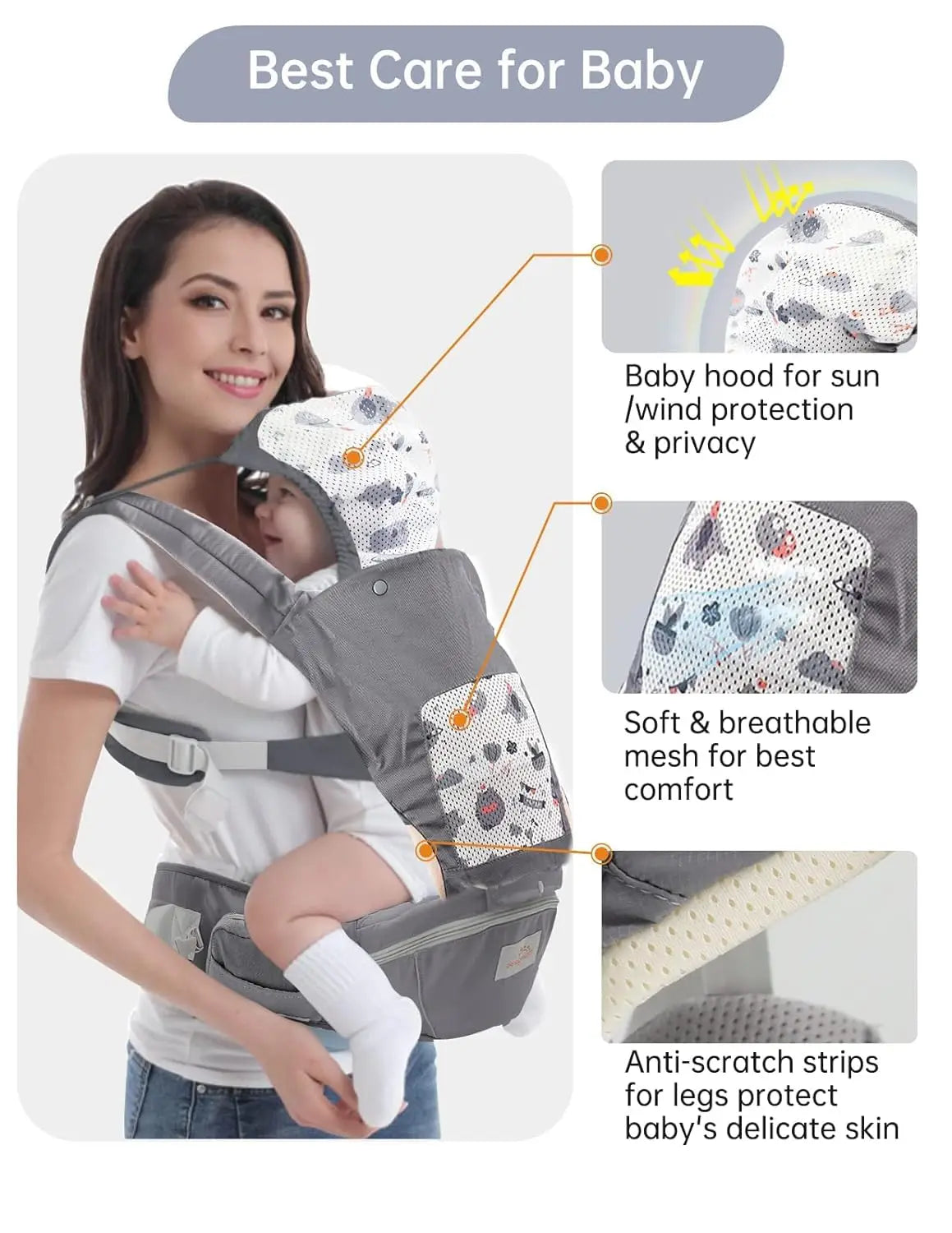 All Seasons Baby Carrier Front Carry for Newborn to Toddler