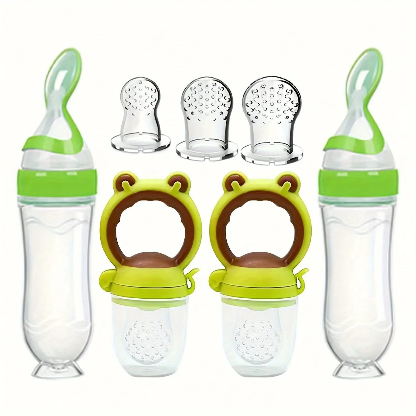 Roroy 7 Piece Baby Feeding Set With Silicone Bottles Nipples