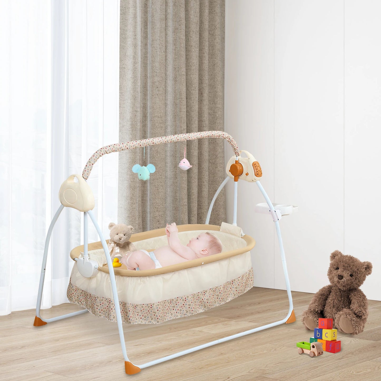 Electric Baby Cradle With Music Mosquito Net And Swing