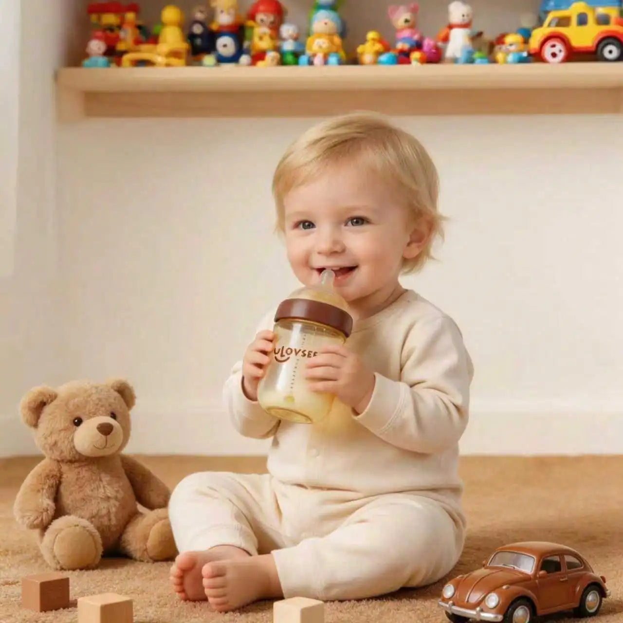 Baby Bottle Wide Neck With Air Balance Hole Valve Newborn Gift