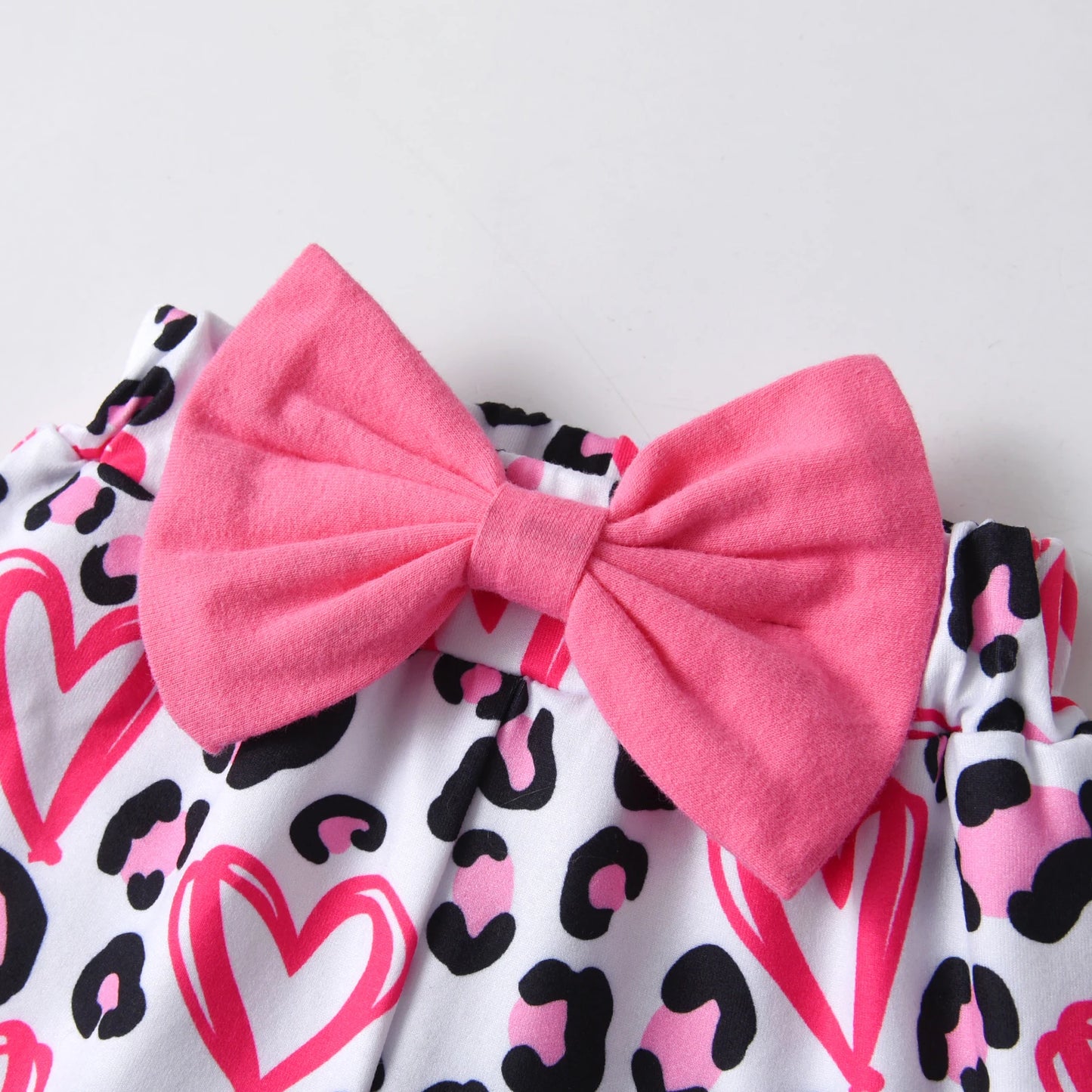 NONECN Baby Girl 3 Piece Outfit Set With Bowknot Romper