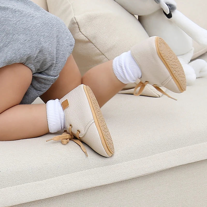 Meckior Baby First Walkers Moccasins Anti Slip Rubber Sole