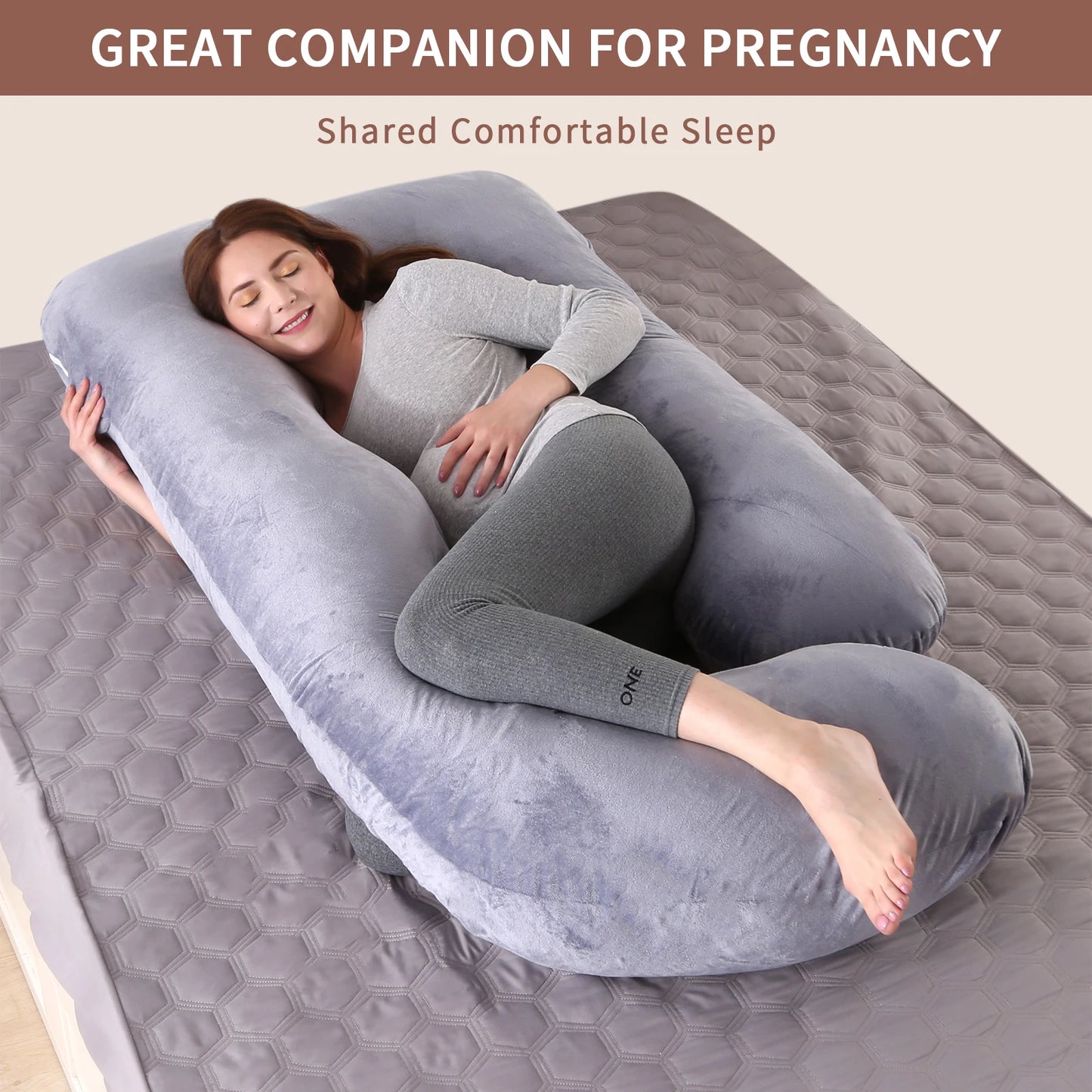 G Shaped Pregnancy Pillow With Removable Cover For Full Support
