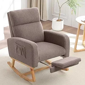 DAFIFY Teddy Rocker Glider Chair With High Backrest For Nursery