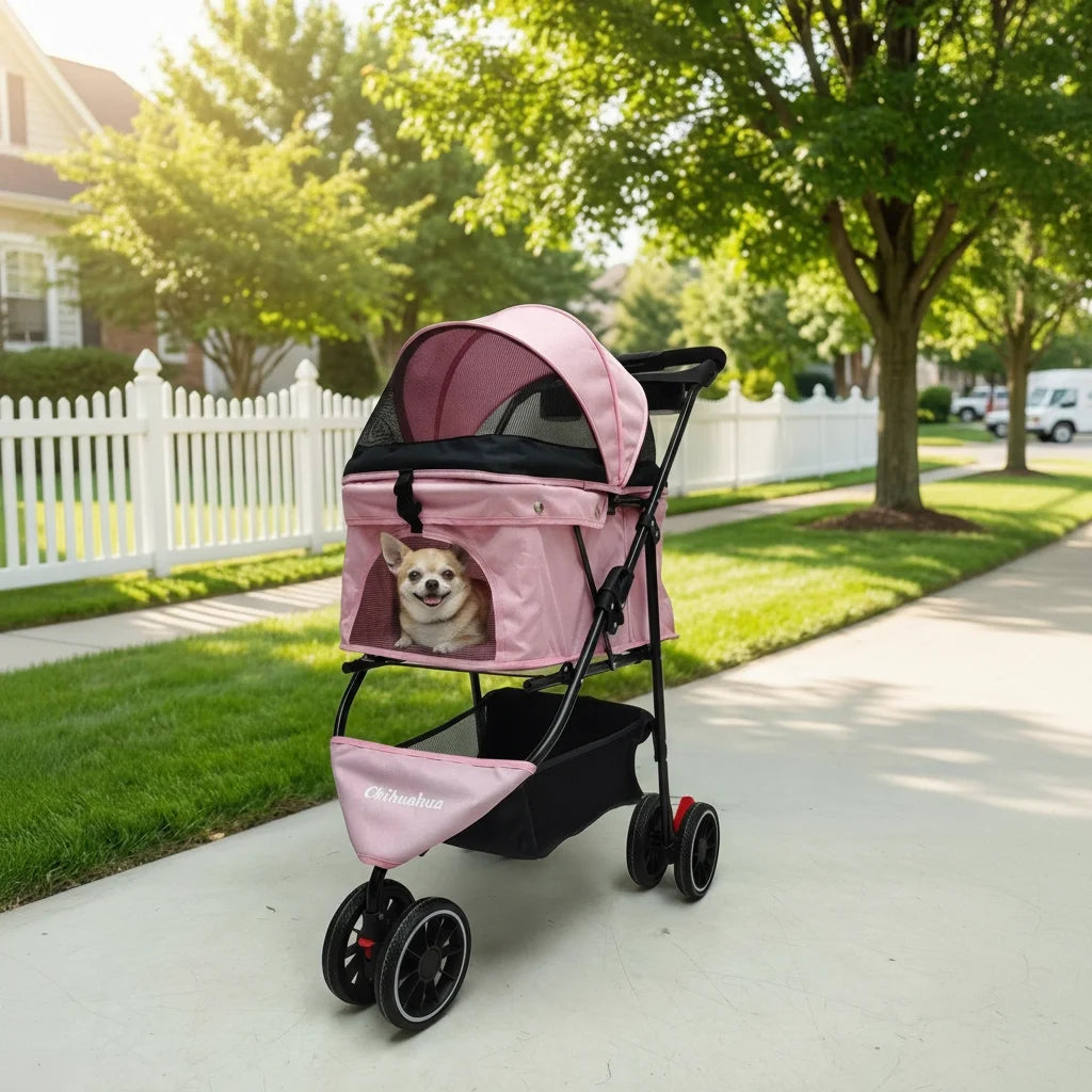 Chihuahua Portable Foldable Pet Stroller For Dogs And Cats