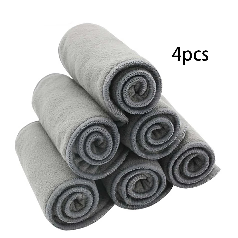 HappyFlute Bamboo Charcoal Nappies Insert 4 Layers For Cloth Diapers