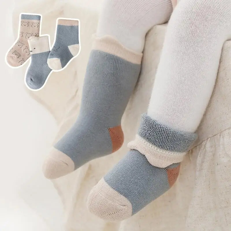 Baby Socks 3 Pack Thick Warm Cotton Polyester All Seasons Unisex