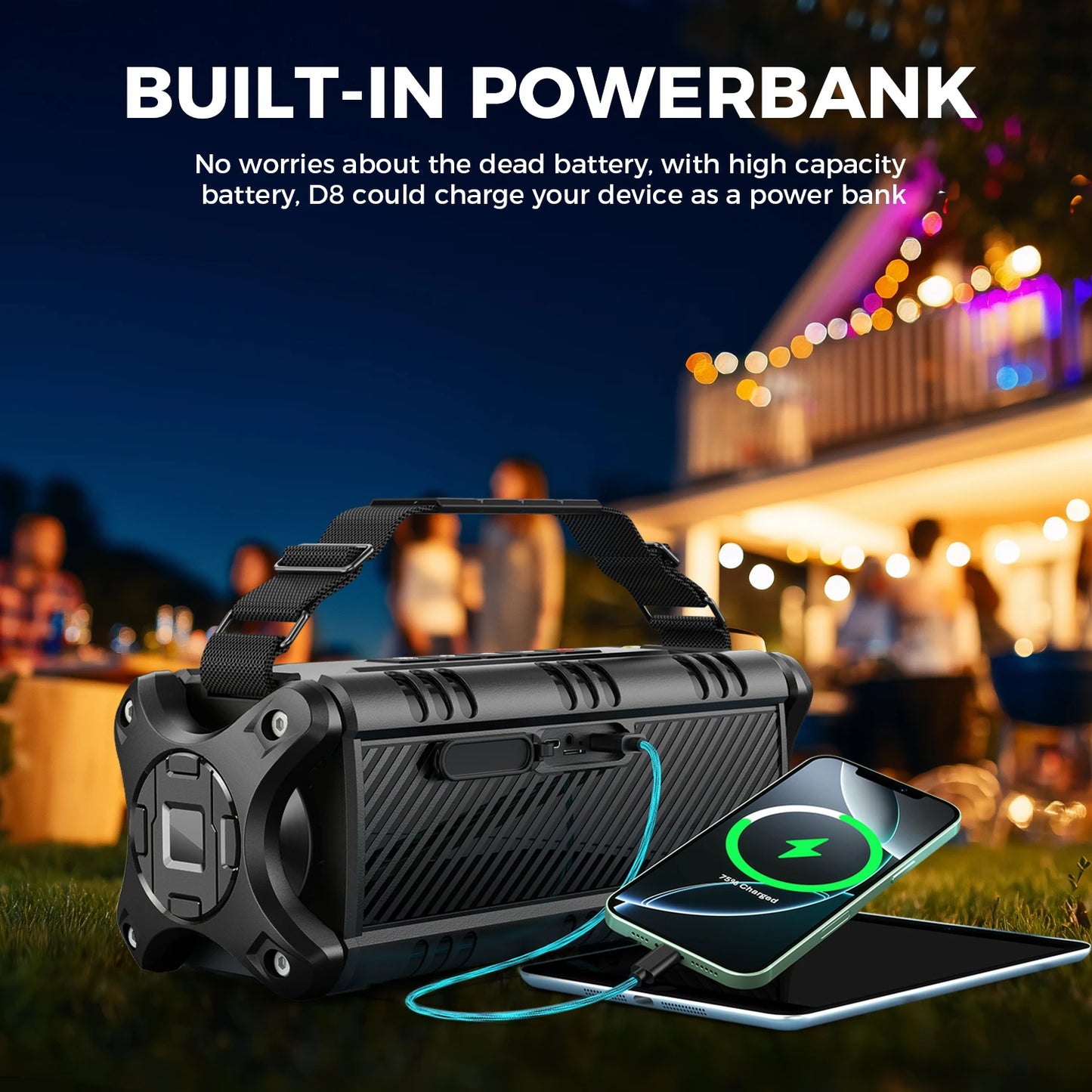 W-King 90W Peak Bluetooth Speaker IPX6 Waterproof Outdoor Portable