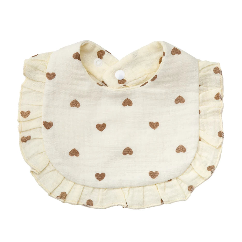 Flower Print Baby Bibs With Adjustable Snap Towel Burp Cloths