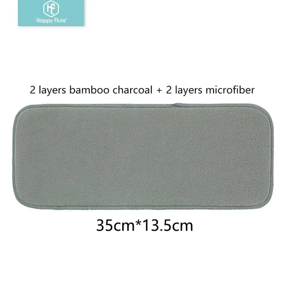 HappyFlute Bamboo Charcoal Nappies Insert 4 Layers For Cloth Diapers