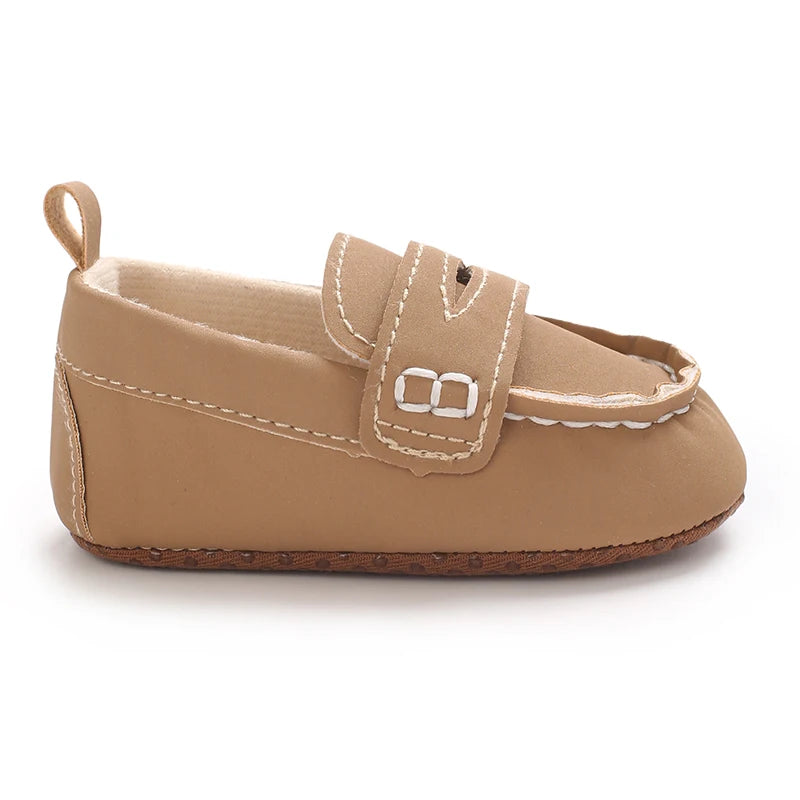 Samita Leather Infant Crib Shoes For Baby Boys Antislip Moccasins