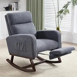 DAFIFY Teddy Rocker Glider Chair With High Backrest For Nursery
