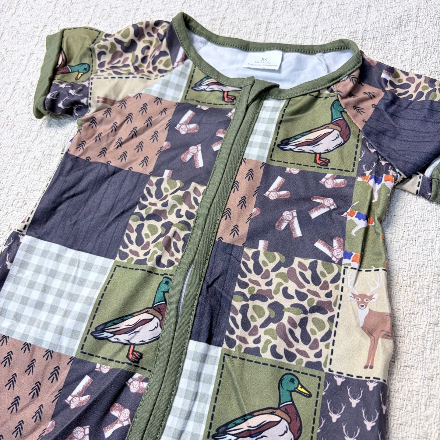 Baby Boy Summer Zipper Romper With Duck Design Casual Wear
