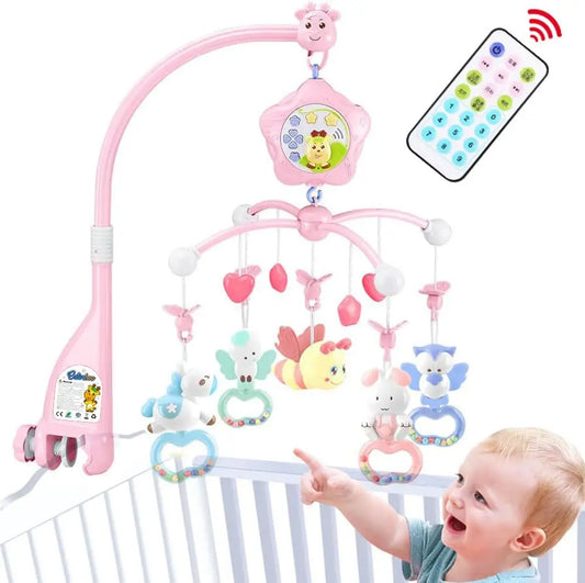 Musical Crib Mobile With Lights Remote Control Projection For Babies