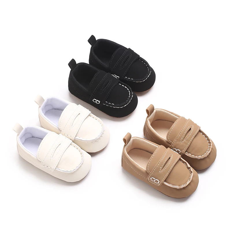 Samita Leather Infant Crib Shoes For Baby Boys Antislip Moccasins