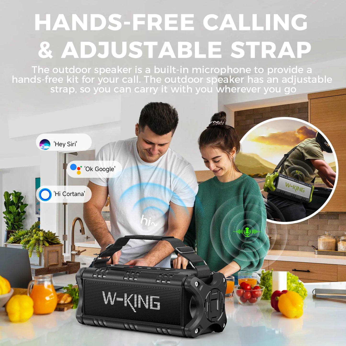 W-King 90W Peak Bluetooth Speaker IPX6 Waterproof Outdoor Portable