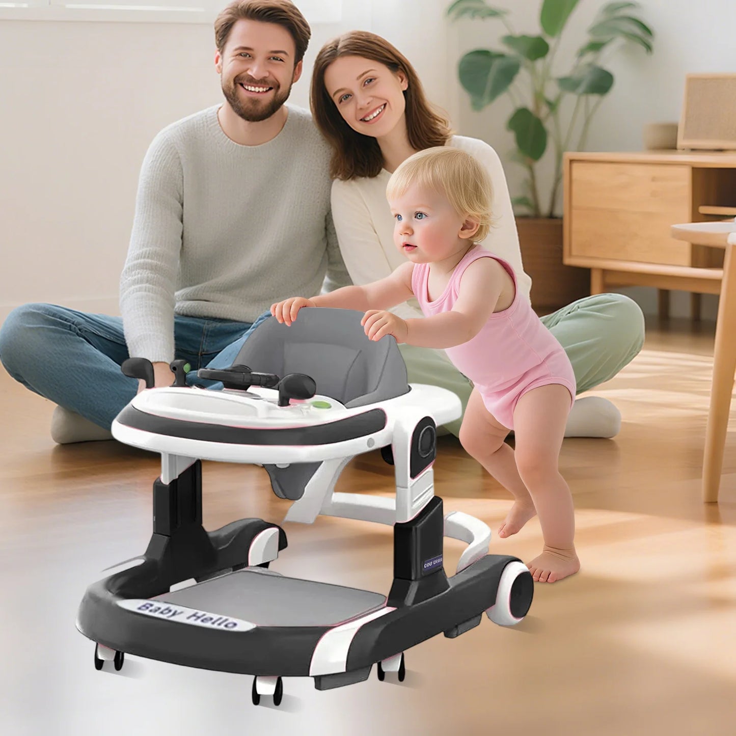 Multifunctional Baby Walker With Sunshade And Anti-Rollover Stroller