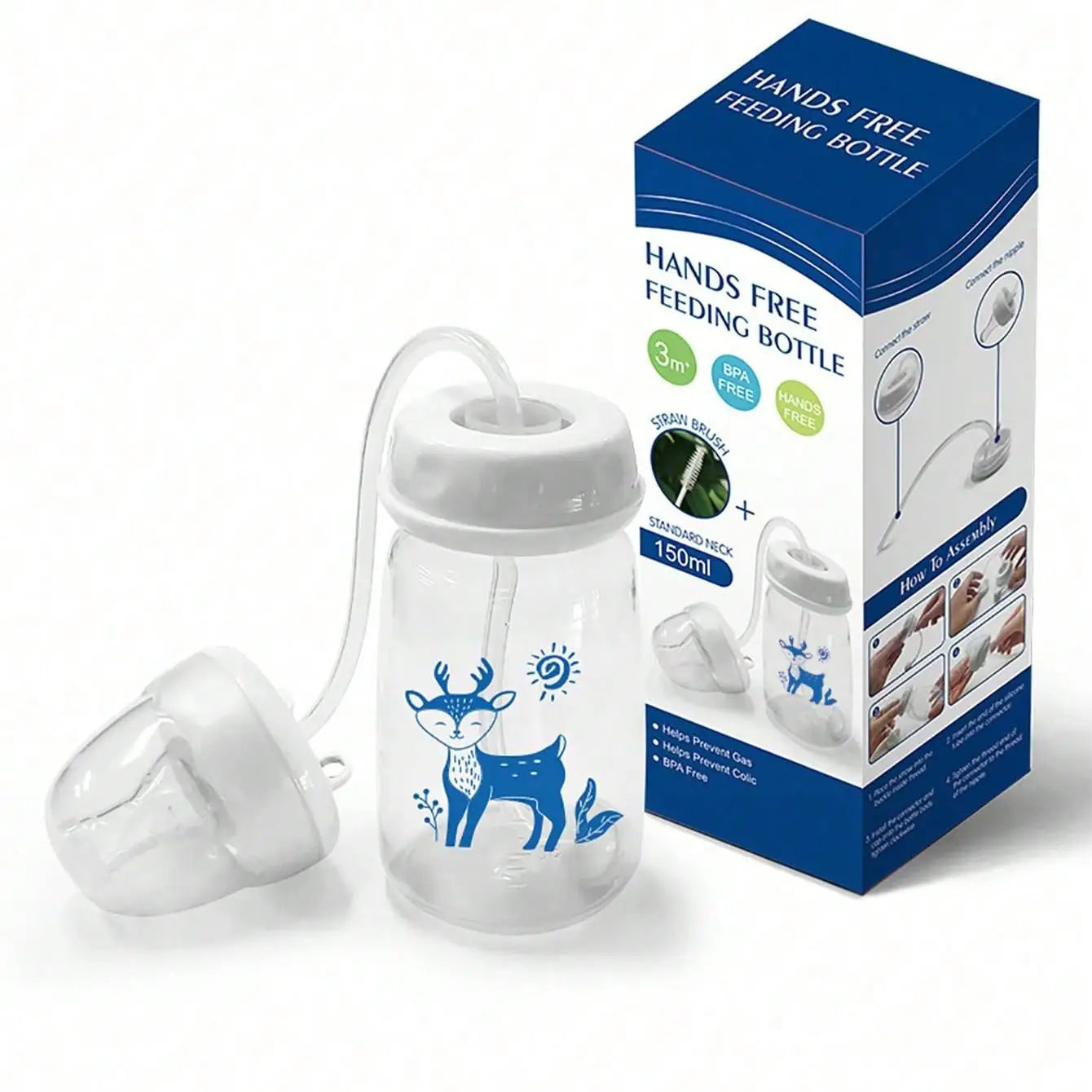 Baby Feeding Bottle 150ml With Straw Brush For New Parents