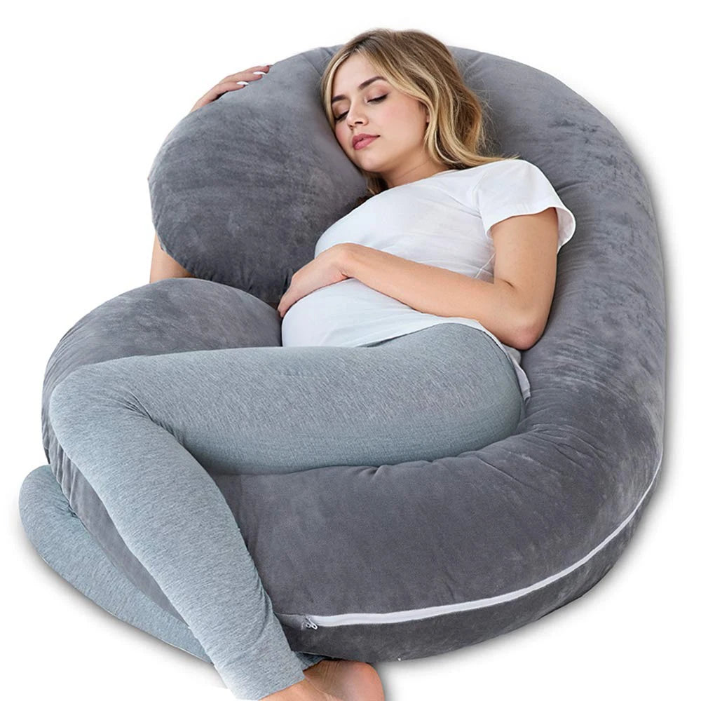 G Shaped Pregnancy Pillow With Removable Cover For Full Support