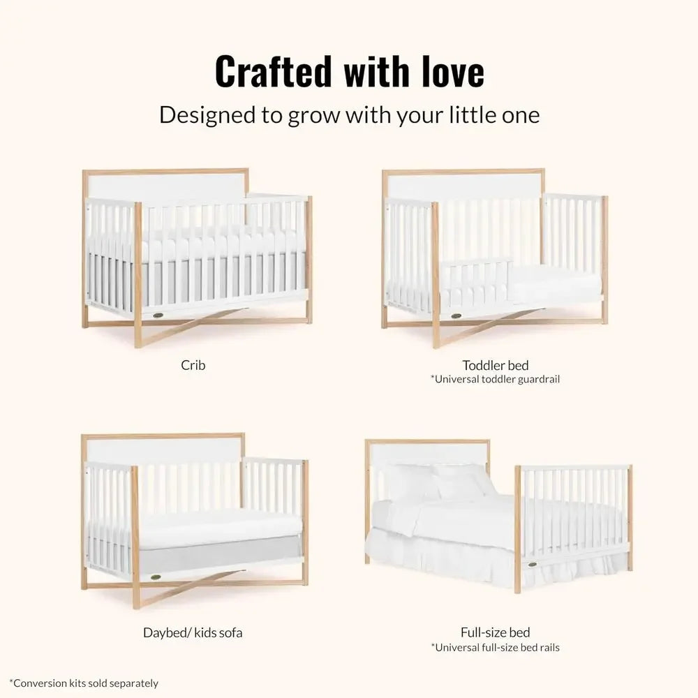 Convertible Baby Crib That Converts to Toddler Bed for Nursery