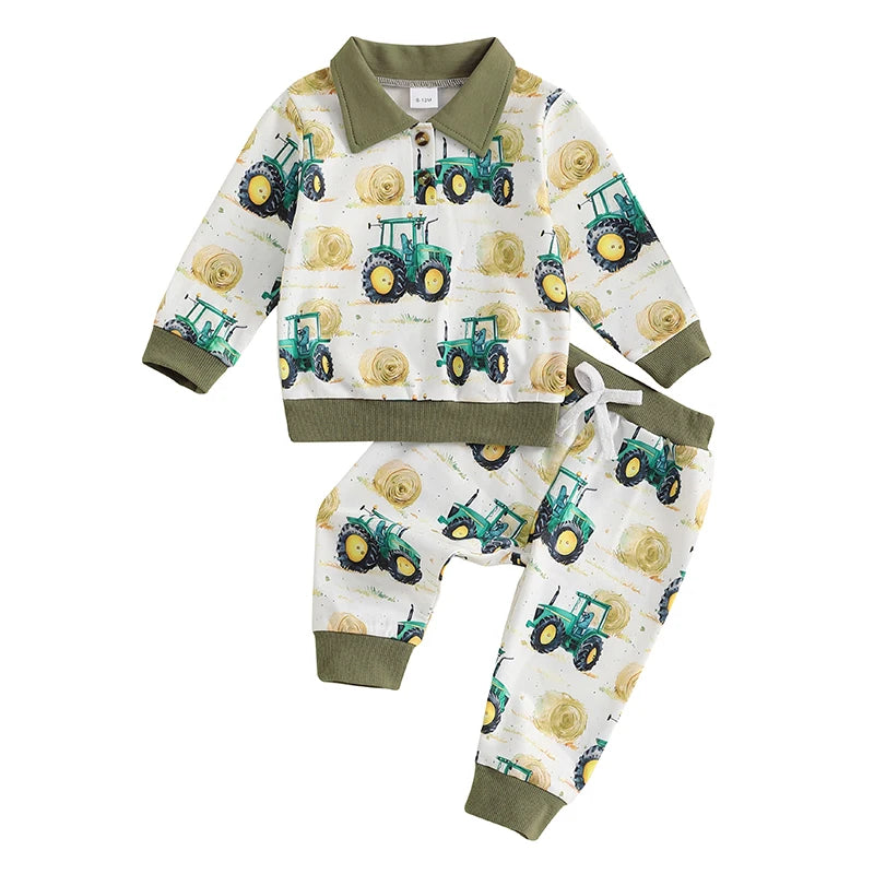 Pudcoco Dinosaur Print 2 Piece Hooded Sweatshirt And Pants Set