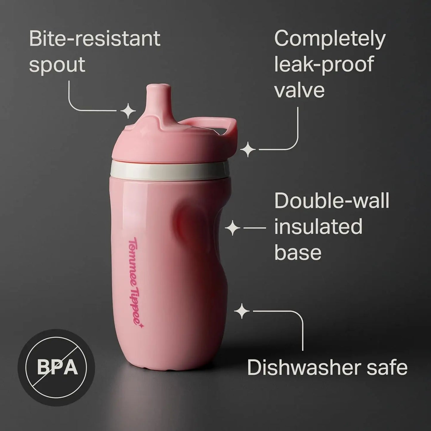 Insulated Toddler Water Bottle With Sporty Spout Spill Proof Valve