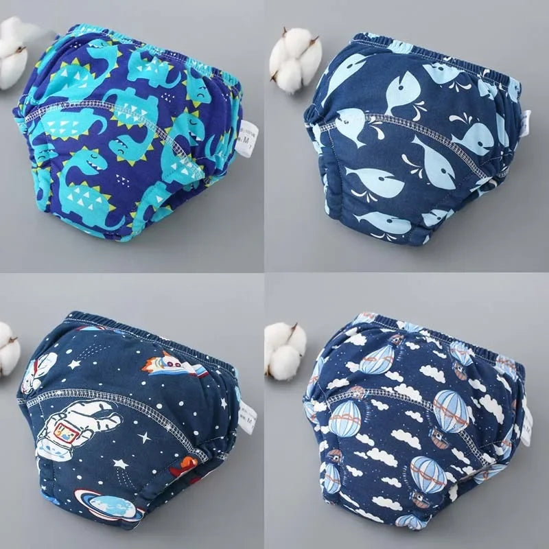 Baby Waterproof Potty Training Pants For Toddlers Reusable Cotton Nappies Unisex