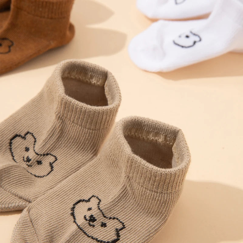 Bear Pattern Baby Socks Set Soft Unisex For Newborns