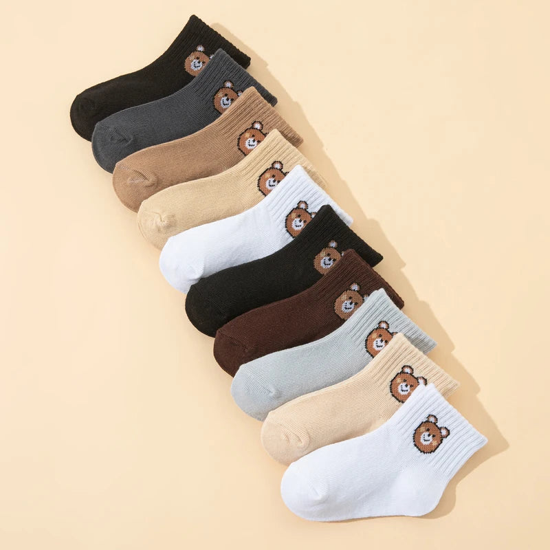 Cute Little Bear Socks Set For Babies Unisex All Seasons