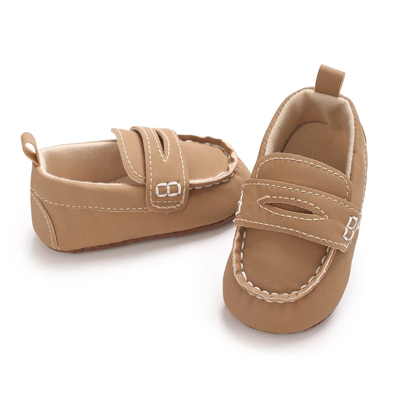 Samita Leather Infant Crib Shoes For Baby Boys Antislip Moccasins