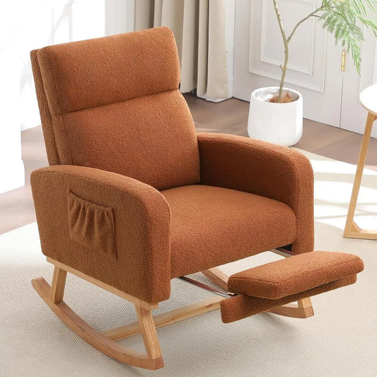DAFIFY Teddy Rocker Glider Rocking Chair Nursery High Backrest