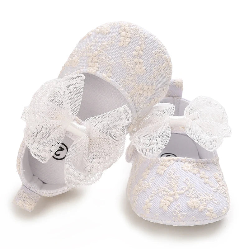 Valen Sina Baby Girl Lace Moccasins Non Slip Soft Soled Shoes