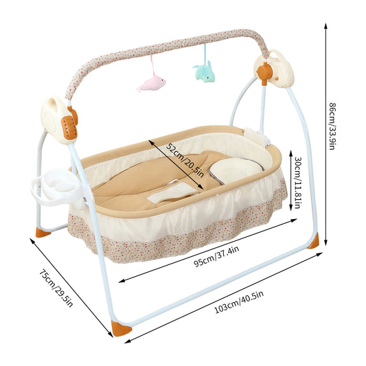 Electric Baby Cradle With Music Mosquito Net And Swing