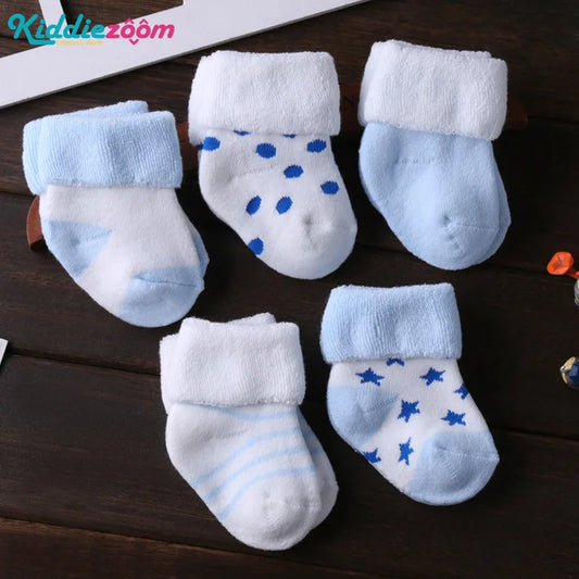 Unisex NonSkid Baby Socks 0-12 Months Cotton 5 Pairs
