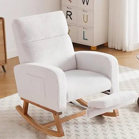 DAFIFY Teddy Rocker Glider Chair With High Backrest For Nursery