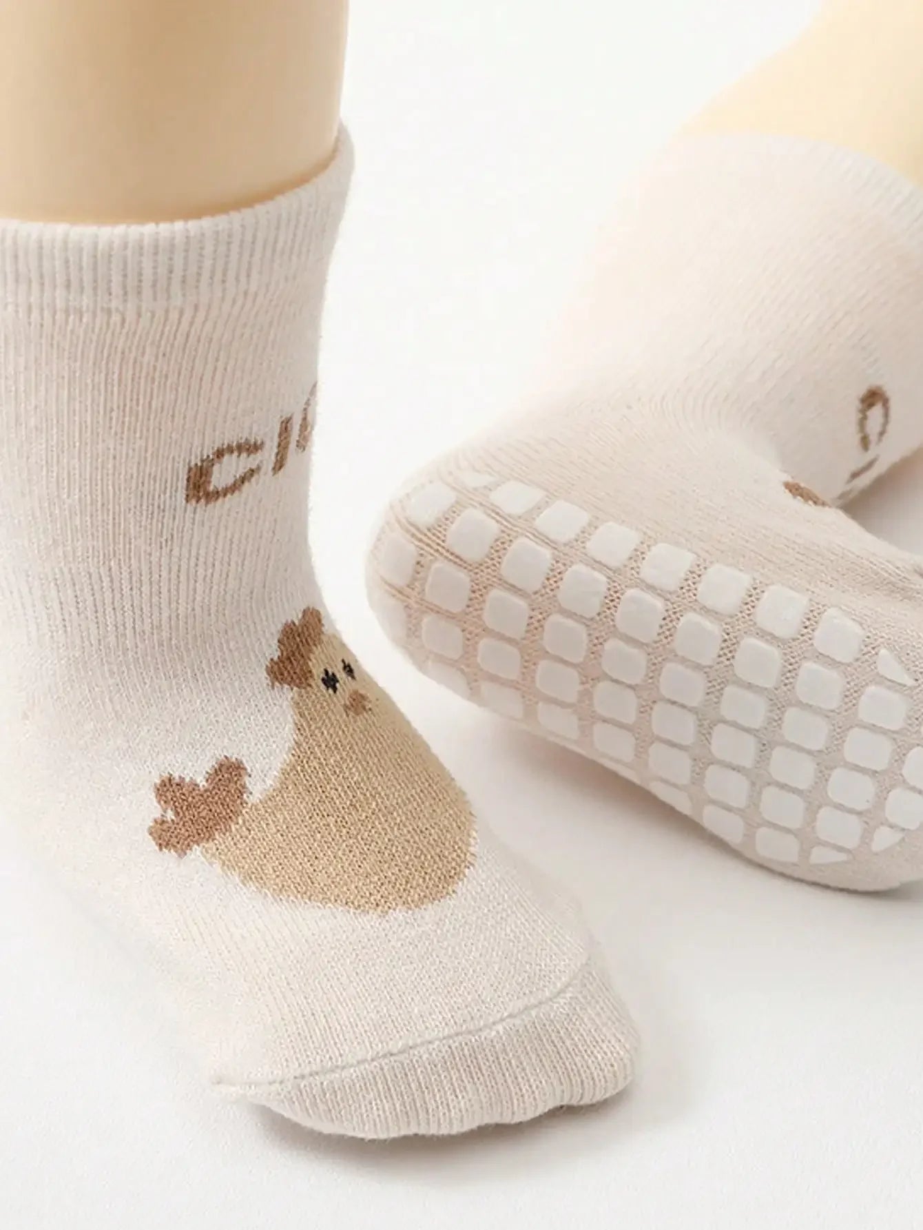 Cotton Newborn Baby Anti Slip Floor Socks With Silicone Grips